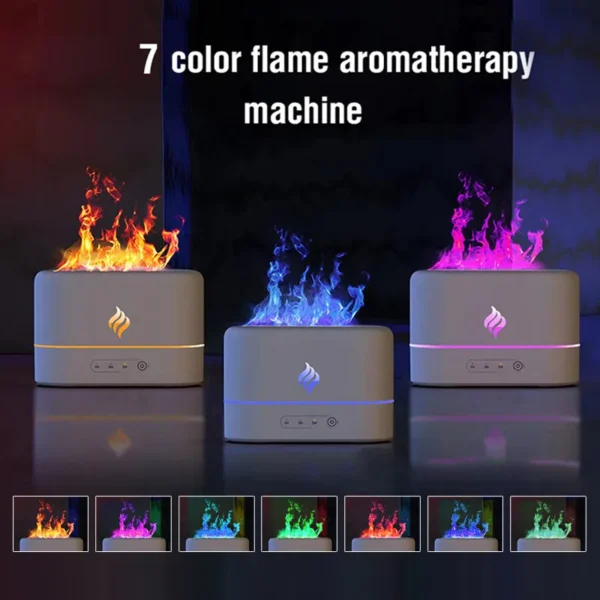 250ml Home Flame Humidifier Aroma Diffuser Essential Oil Diffuser USB Portable Air Humidifier with LED Night.webp
