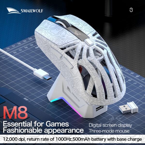 Smailwolf m8 gaming mouse white