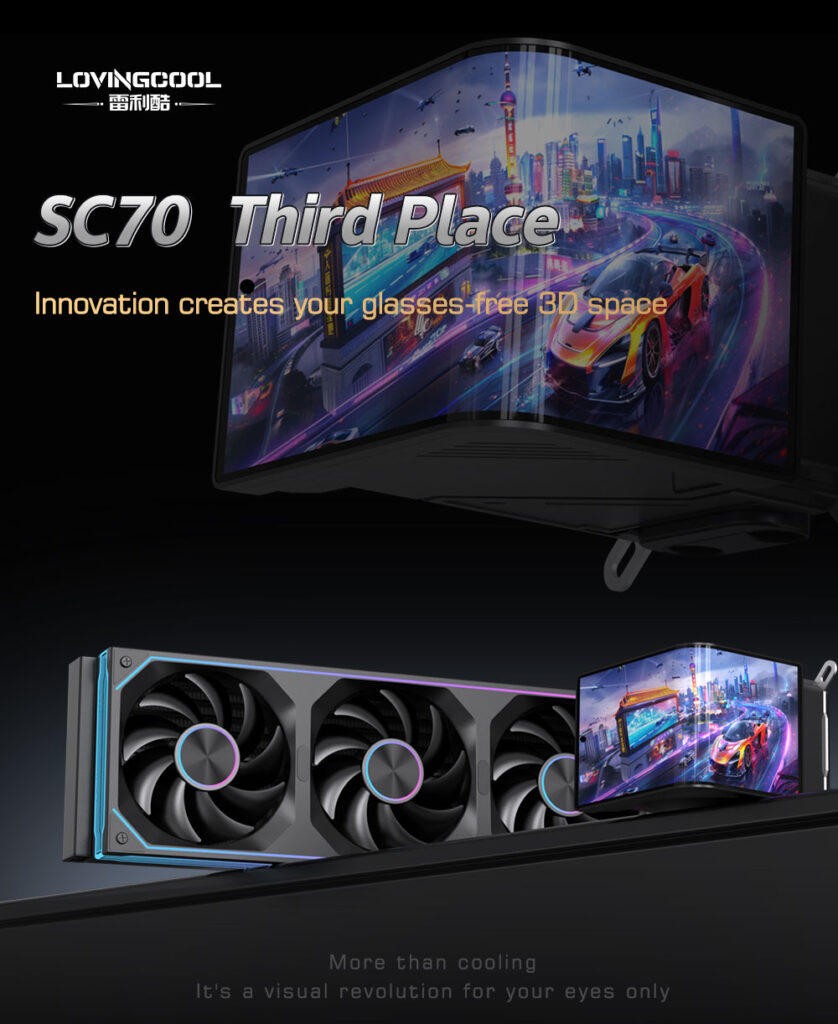 Lovingcool sc70 cpu cooler 3d curved display